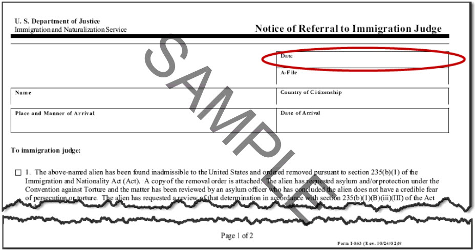 Notice of Referral sample